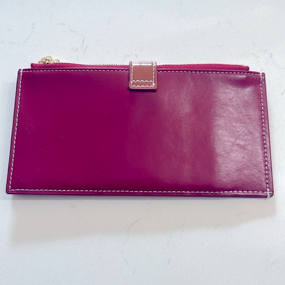 Andoilt Genuine  Red Leather Wallet RFID Blocking Credit Card Holder Zipper - Picture 2 of 13